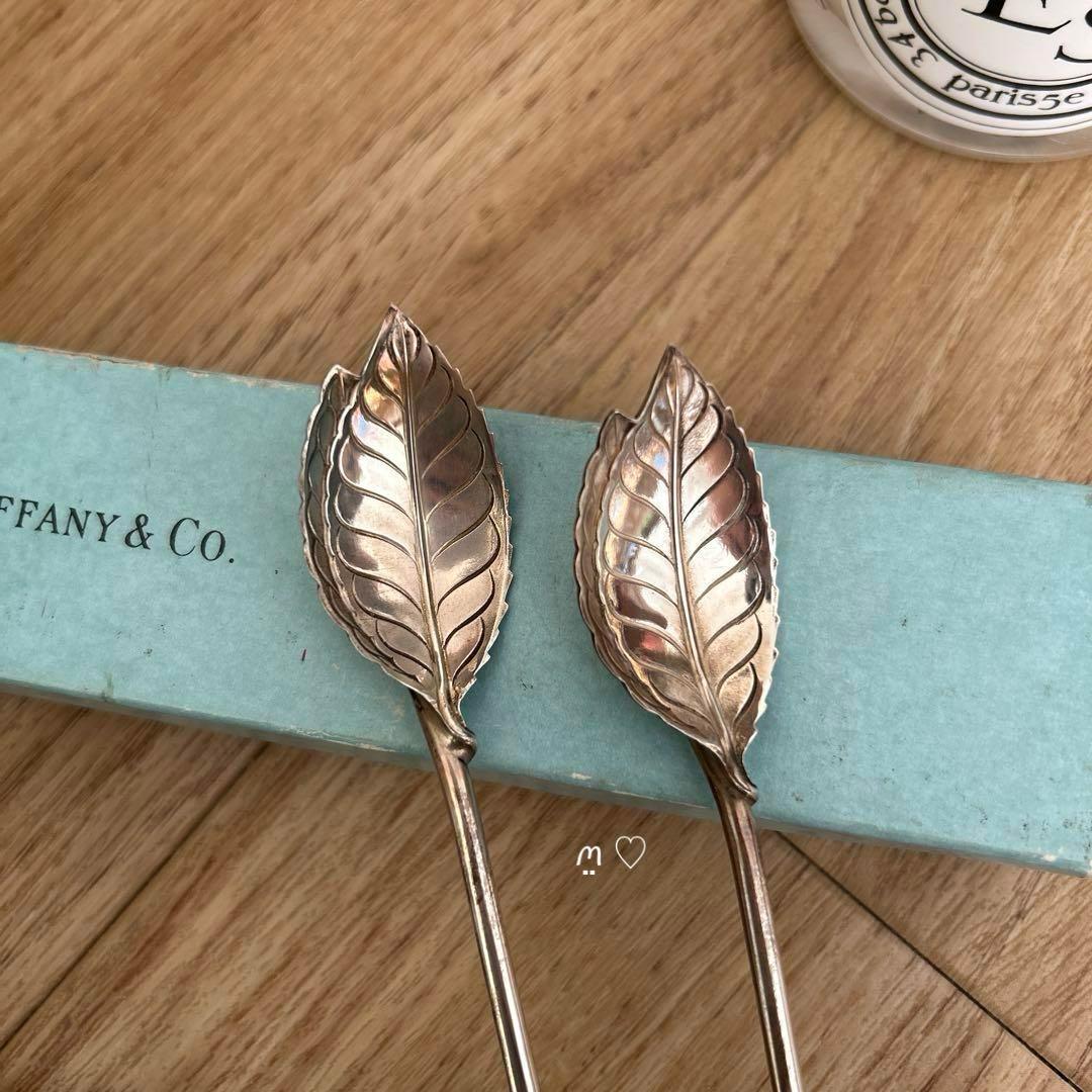 ティファニー　モヒートマドラーストロー　リーフ　シルバーカトラリー