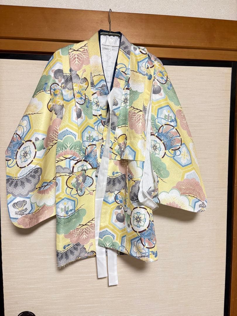 1500円値下げ！2025七五三用着物セット 黄色 花柄 室内撮影1時間のみ使用