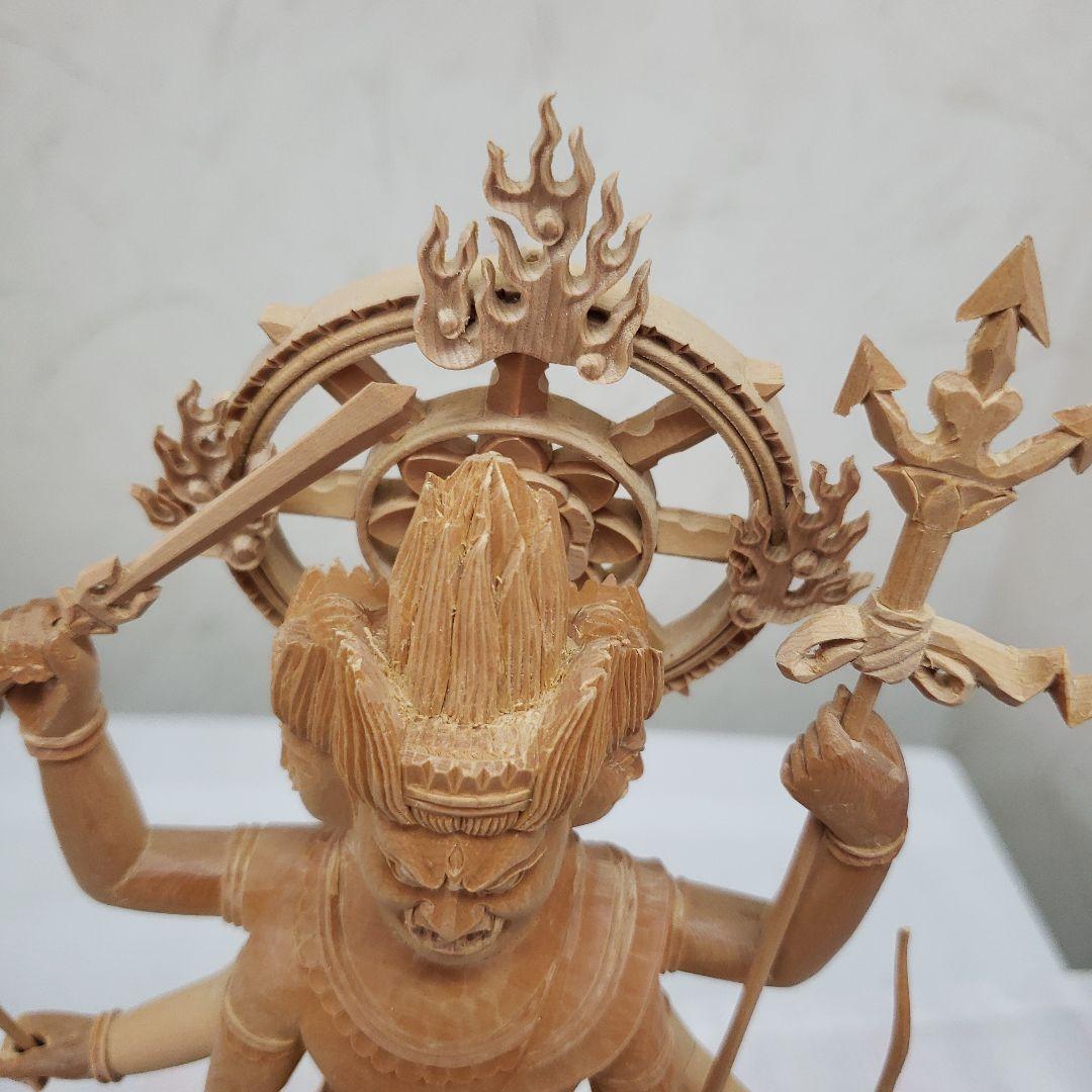 Bフライデー蔵出し特価仏像☆ヒバ材 三宝荒神像6寸☆全高 約35cm