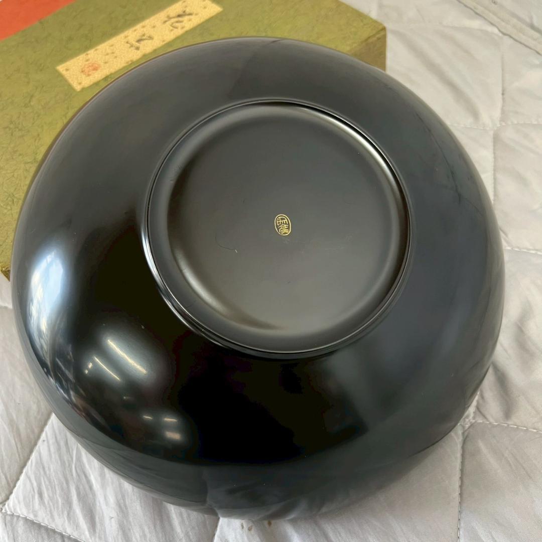 象彦】 京漆器 花黒 京都 京漆匠 菓子盆 漆塗 漆器 赤黒漆器 A0147