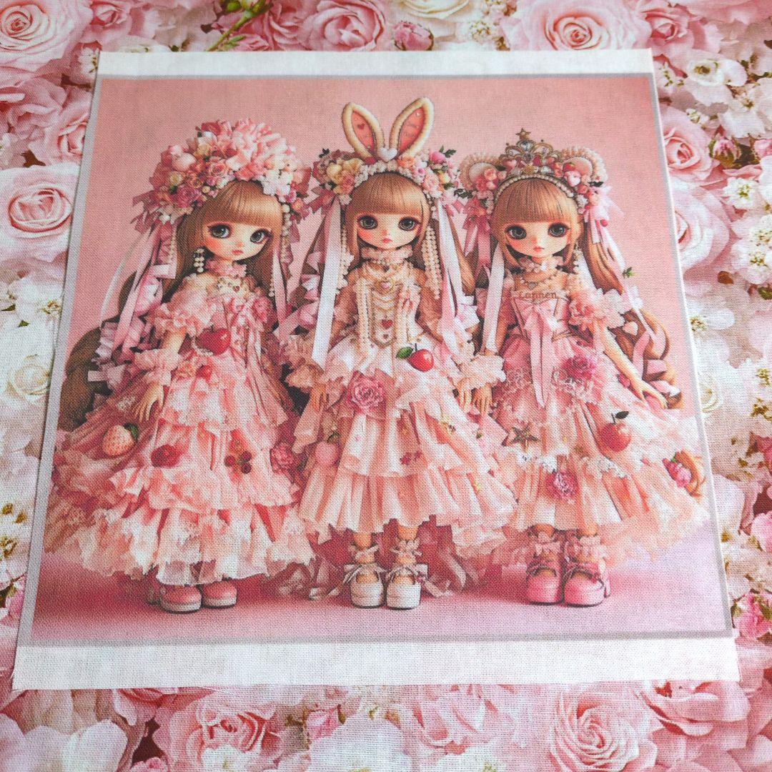 未使用 可愛い女の子パネル生地＆薔薇柄生地です。 - メルカリ