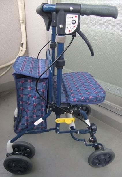 島製作所 フォルテ シルバーカー　二筋格子ブルー