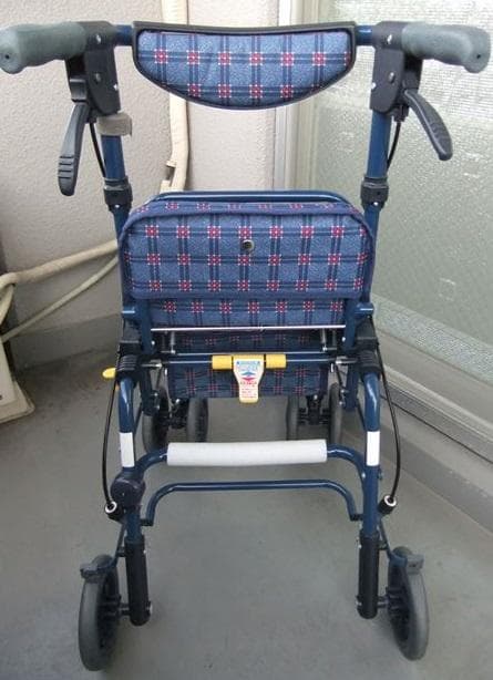 島製作所 フォルテ シルバーカー　二筋格子ブルー