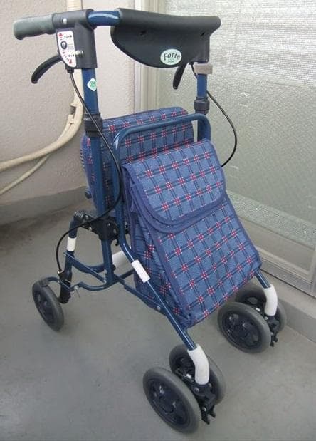 島製作所 フォルテ シルバーカー　二筋格子ブルー