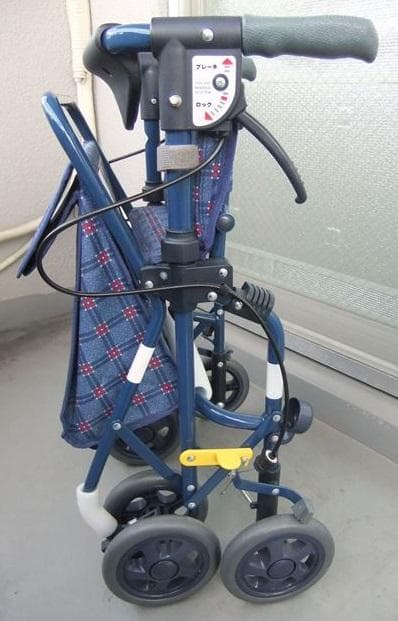 島製作所 フォルテ シルバーカー　二筋格子ブルー