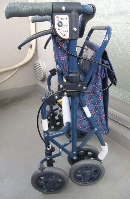 島製作所 フォルテ シルバーカー　二筋格子ブルー