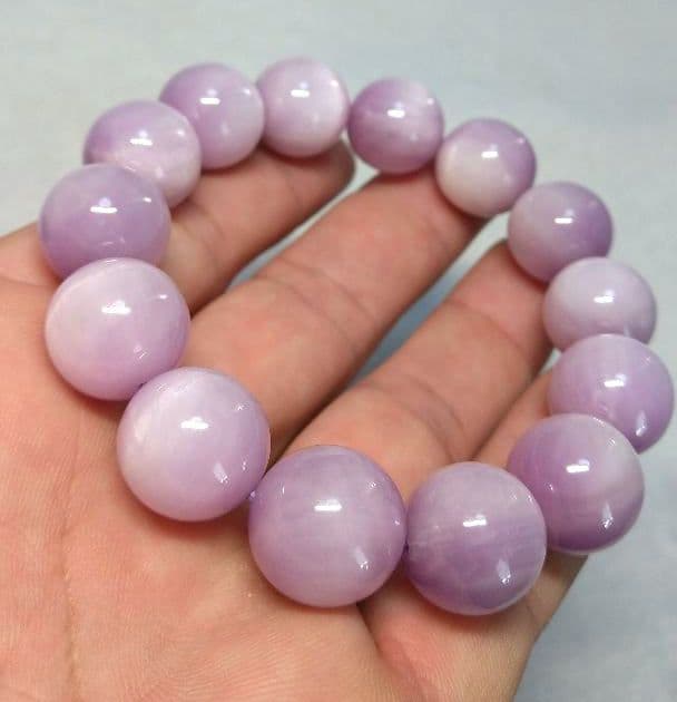 【良質,美品,大玉】キャッツアイピンククンツァイト　１６㎜　ブレスレット　恋愛