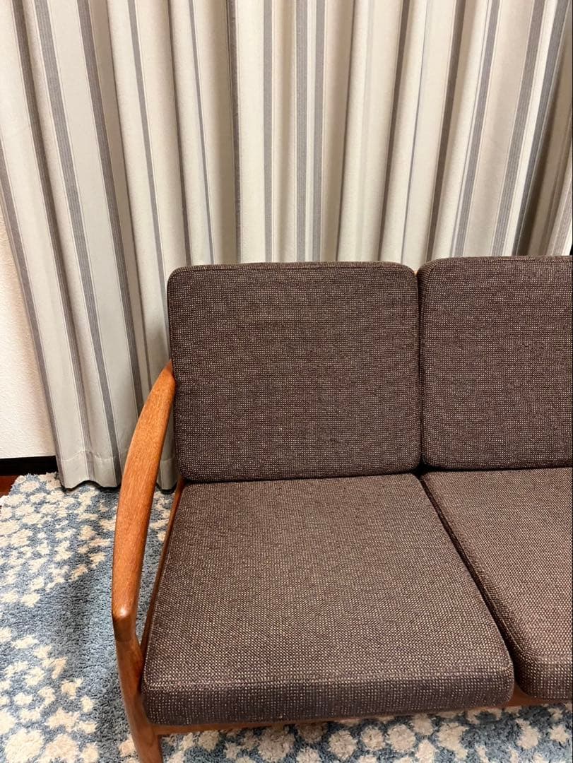 ペーパーナイフソファ　カイ クリスチャンセン　3人掛け　チーク材　宮崎椅子製作所