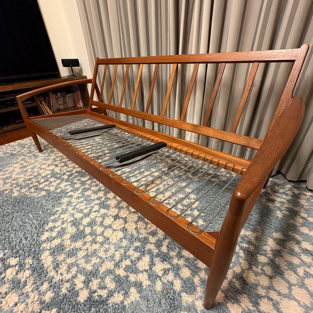 ペーパーナイフソファ　カイ クリスチャンセン　3人掛け　チーク材　宮崎椅子製作所