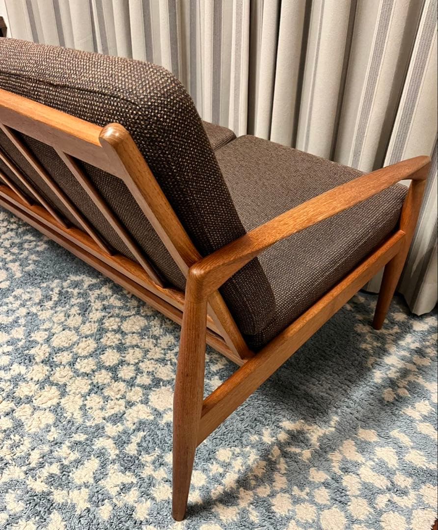 ペーパーナイフソファ　カイ クリスチャンセン　3人掛け　チーク材　宮崎椅子製作所