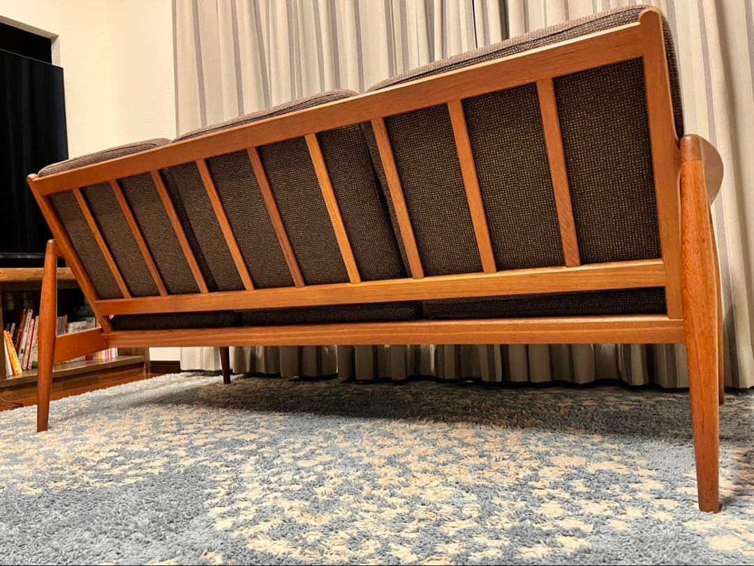 ペーパーナイフソファ　カイ クリスチャンセン　3人掛け　チーク材　宮崎椅子製作所