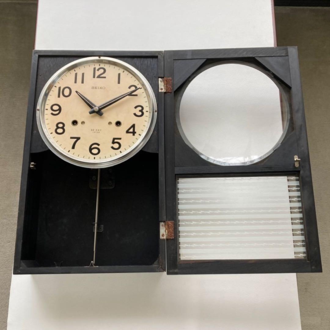 SEIKO セイコー 振り子時計 掛け時計 柱 木製 当時物 昭和レトロ 稼働品