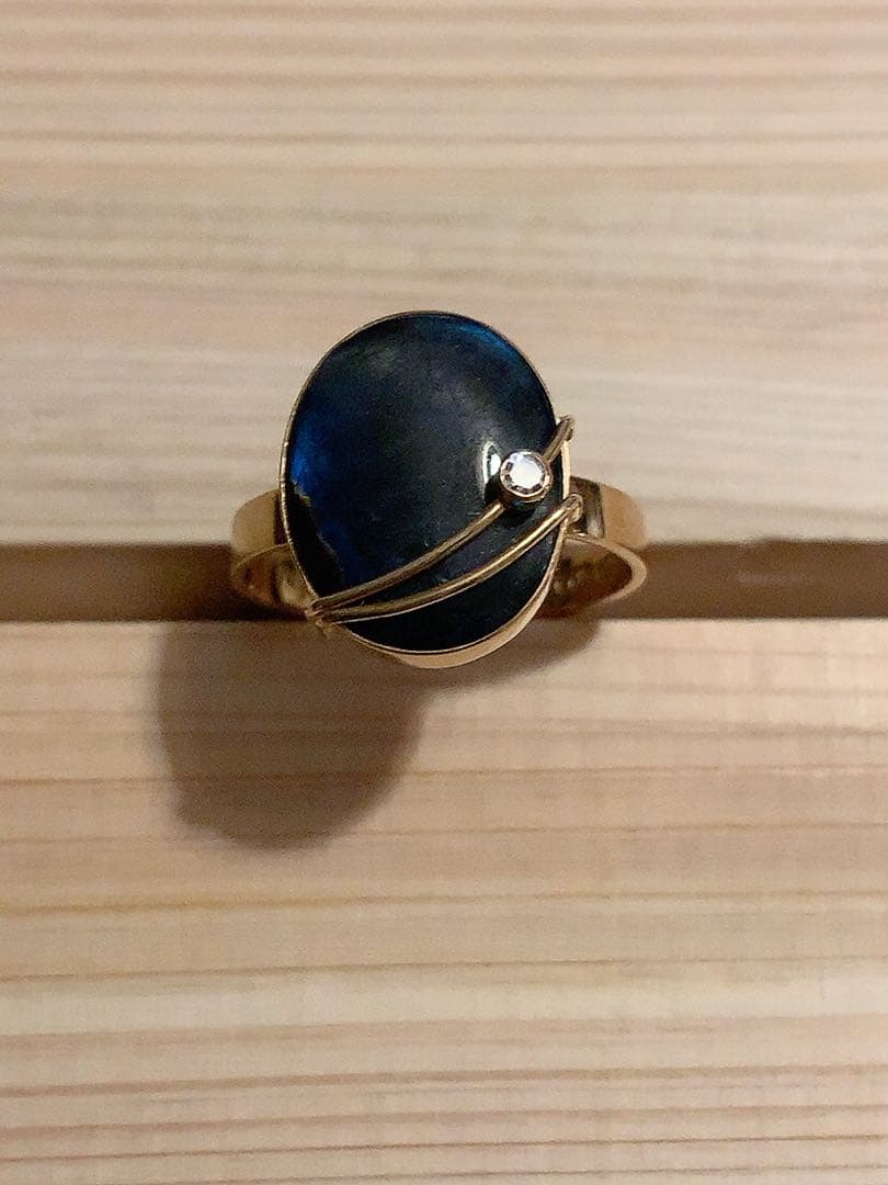 《超希少》Kaunis Koru リング14K＋スペクトロライト＋ダイヤモンド