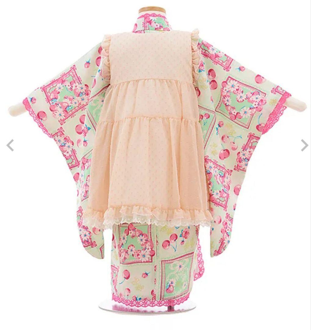 mezzo piano メゾピアノ　3歳　七五三　着物　被布セット　女の子　薄緑