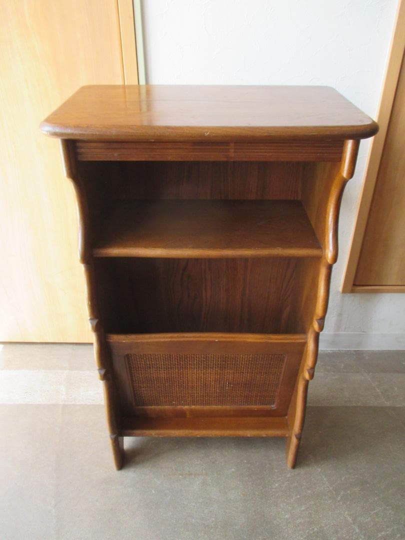 カリモク◎電話台+マガジンラック棚 ◎