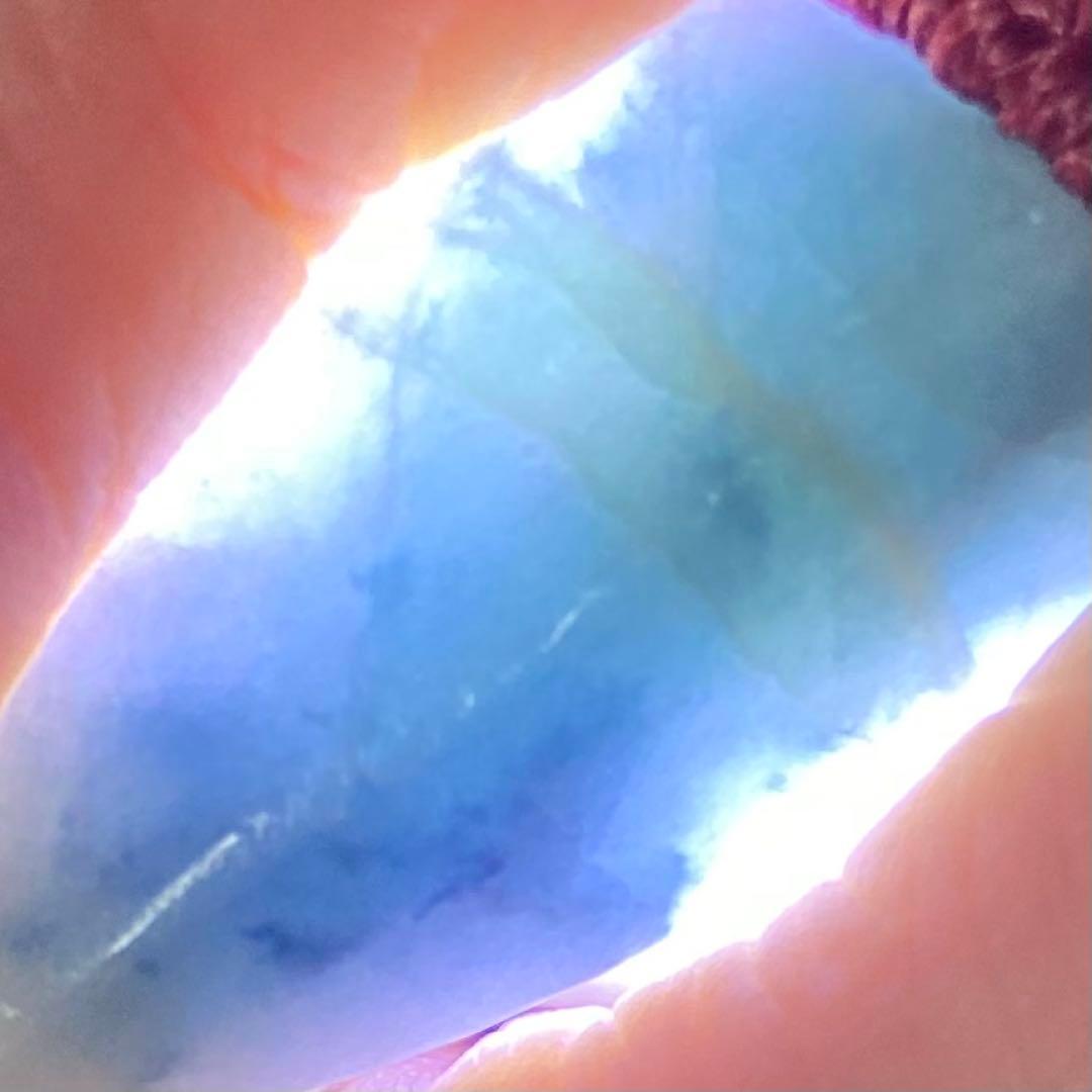 【ハンドメイド】おまけ付　糸魚川翡翠　入りコン沢　青翡翠　マクラメ鹿紐ネックレス