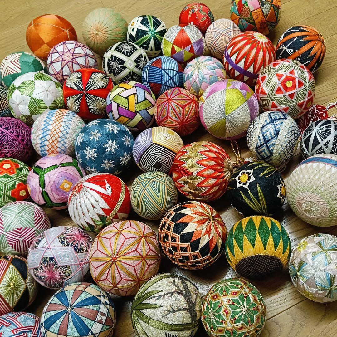 AL83 手毬 手まり 刺繍 ハンドメイド 昭和レトロ まとめ69個木目込2個