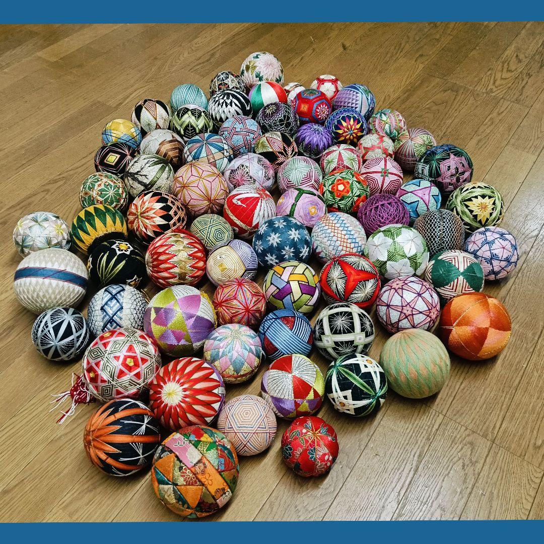 AL83 手毬 手まり 刺繍 ハンドメイド 昭和レトロ まとめ69個木目込2個