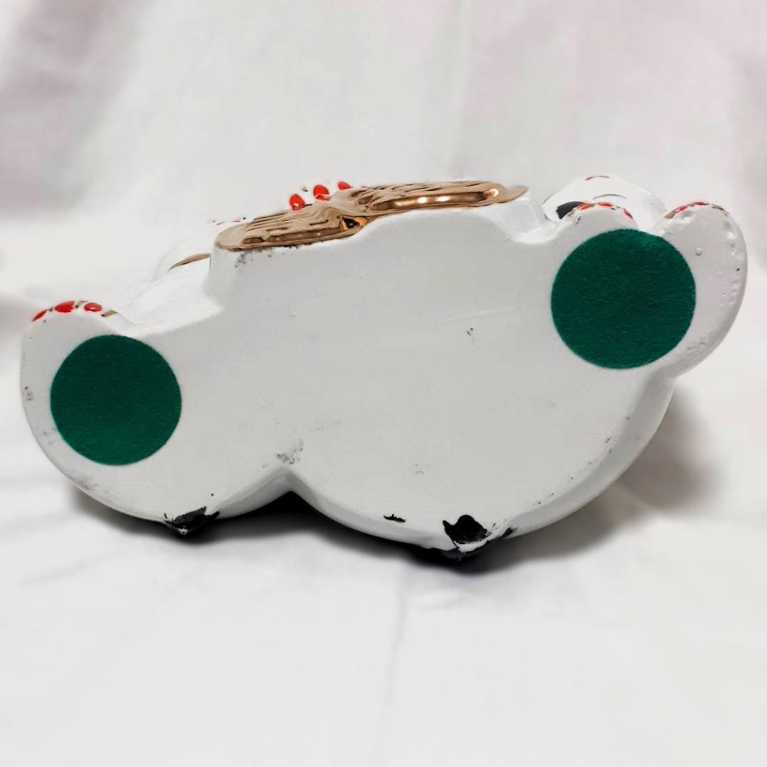 059　瀬戸焼　招き猫 三匹猫　ガラス目　昭和レトロ　当時物　希少品