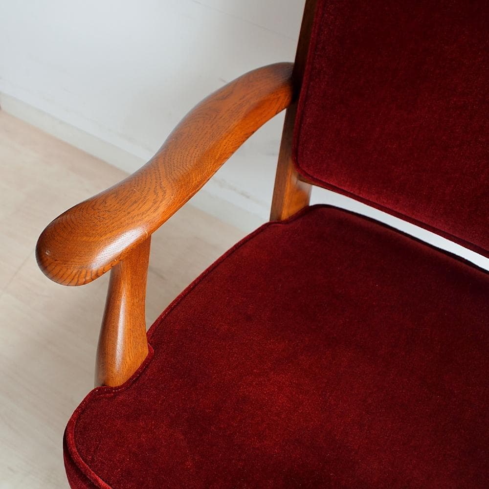 オールドカリモク コロニアル デスクチェア アーム付 ビンテージ ZR24114