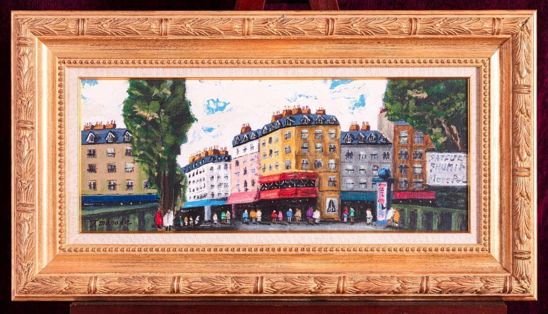 肉筆厚塗り油絵 布マット付き♪ 外寸約730×405mm 手書き油絵W3号相当 肉筆厚塗り油絵 布マット付き♪ 外寸約730×405mm 手書き油絵