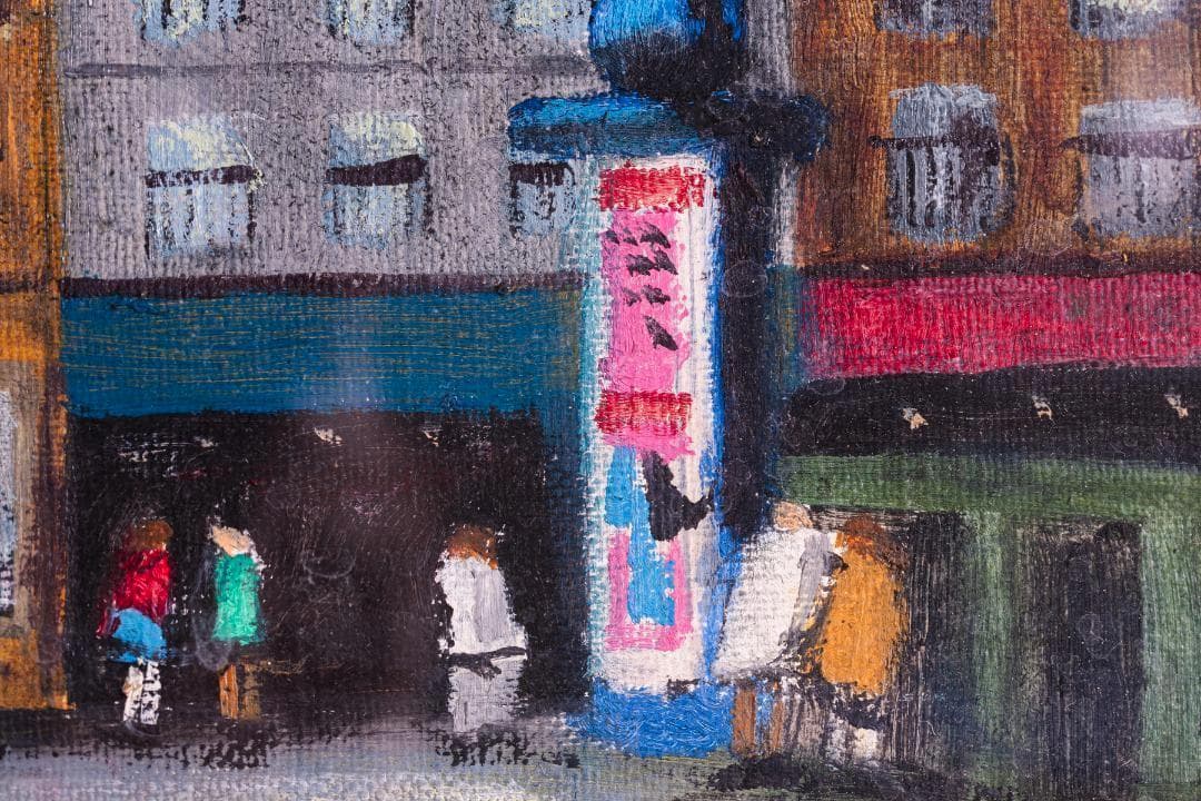 肉筆厚塗り油絵 布マット付き♪ 外寸約730×405mm 手書き油絵