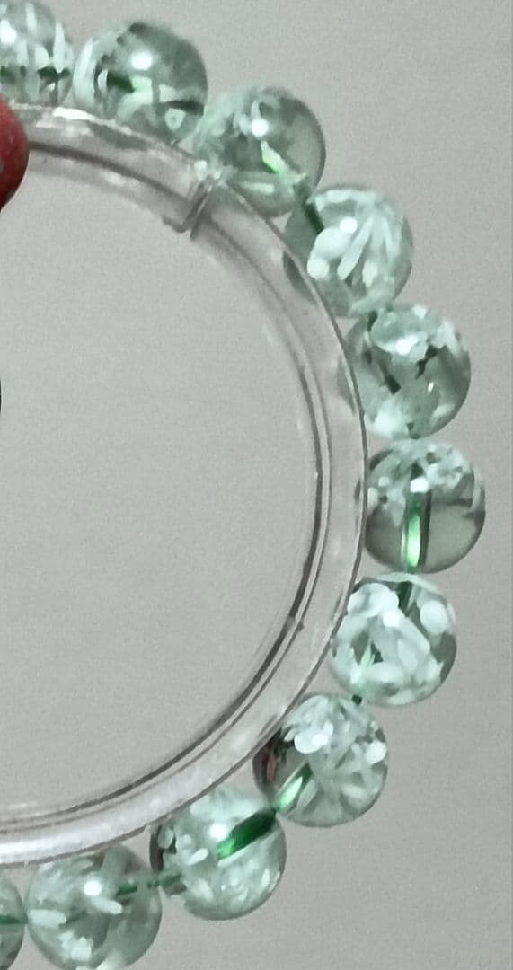 超絶希少石‼️グリーンラリマー約10ミリ内径約17センチ 雪花