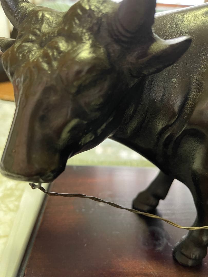 アンティーク品/立牛童子高岡銅器 台座付き送料無料（擦れや籠サビあり）⭐️大特価中