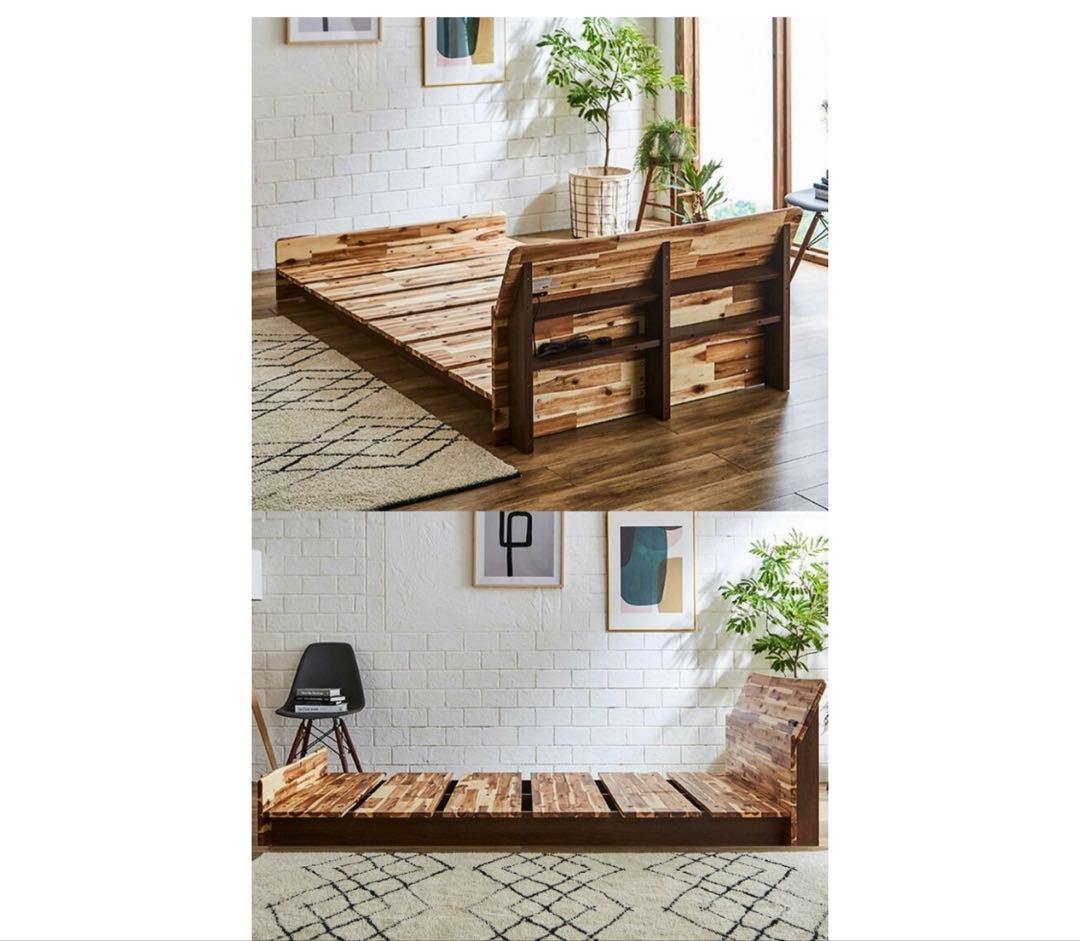 【美品】リテリー リップ ベッドフレーム ワイドダブルサイズ