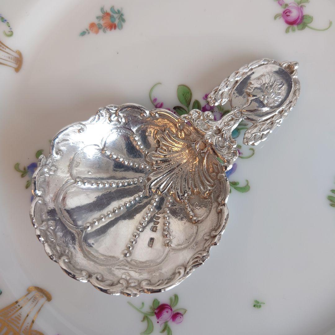 イギリス　ボンボンスプーン　キャディースプーン　純銀　アンティーク　銀製　32g