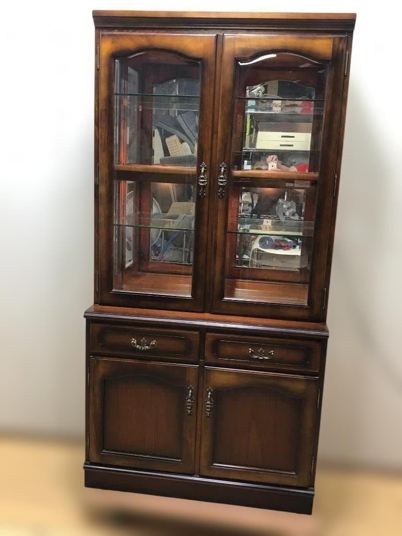 送料無料【希少3面ガラス採光】カリモク 飾り棚 コレクションボード 250709