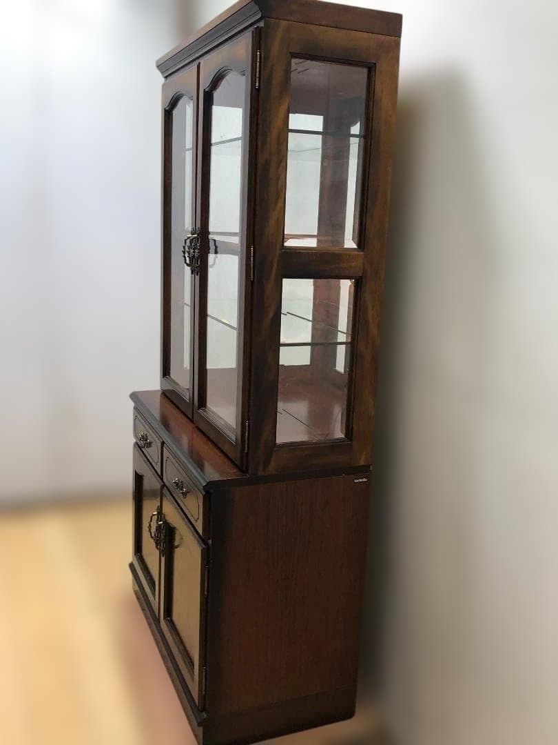 送料無料【希少3面ガラス採光】カリモク 飾り棚 コレクションボード 250709