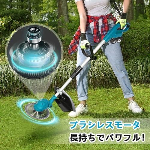 充電式草刈り機18V 伸縮式 コードレス 電動刈払機 角度調整 替え刃付き 電A