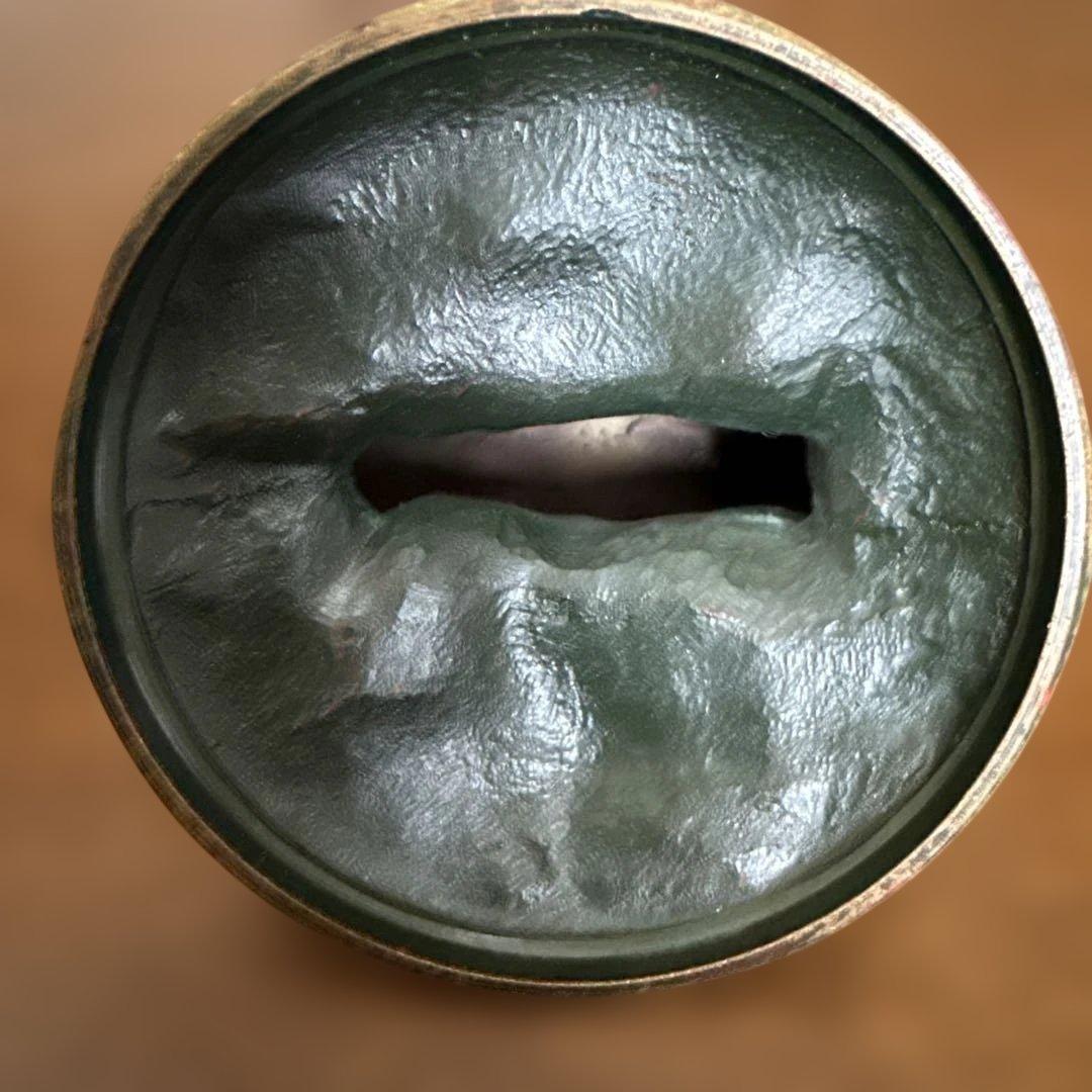 銅製ブロンズ日本彫刻 最高峰北村西望作 草原陽福 牛干支 朱肉入れ