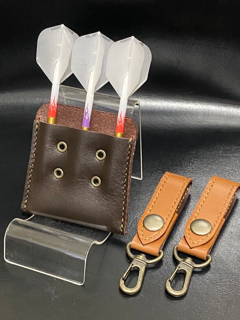 【レザーハンドメイド_全て手縫い】ドロップインダーツケースNo.61