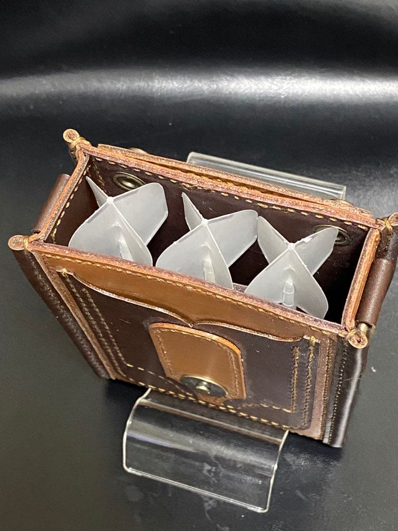 【レザーハンドメイド_全て手縫い】ドロップインダーツケースNo.61