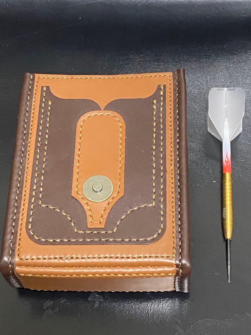 【レザーハンドメイド_全て手縫い】ドロップインダーツケースNo.61