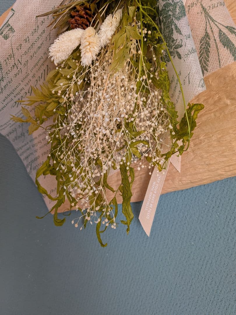 商談中　プリザーブドフラワーアレンジNo.208　ナチュラルスワッグ3点セット