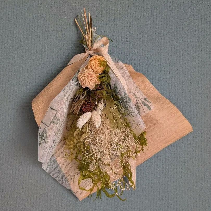 商談中　プリザーブドフラワーアレンジNo.208　ナチュラルスワッグ3点セット