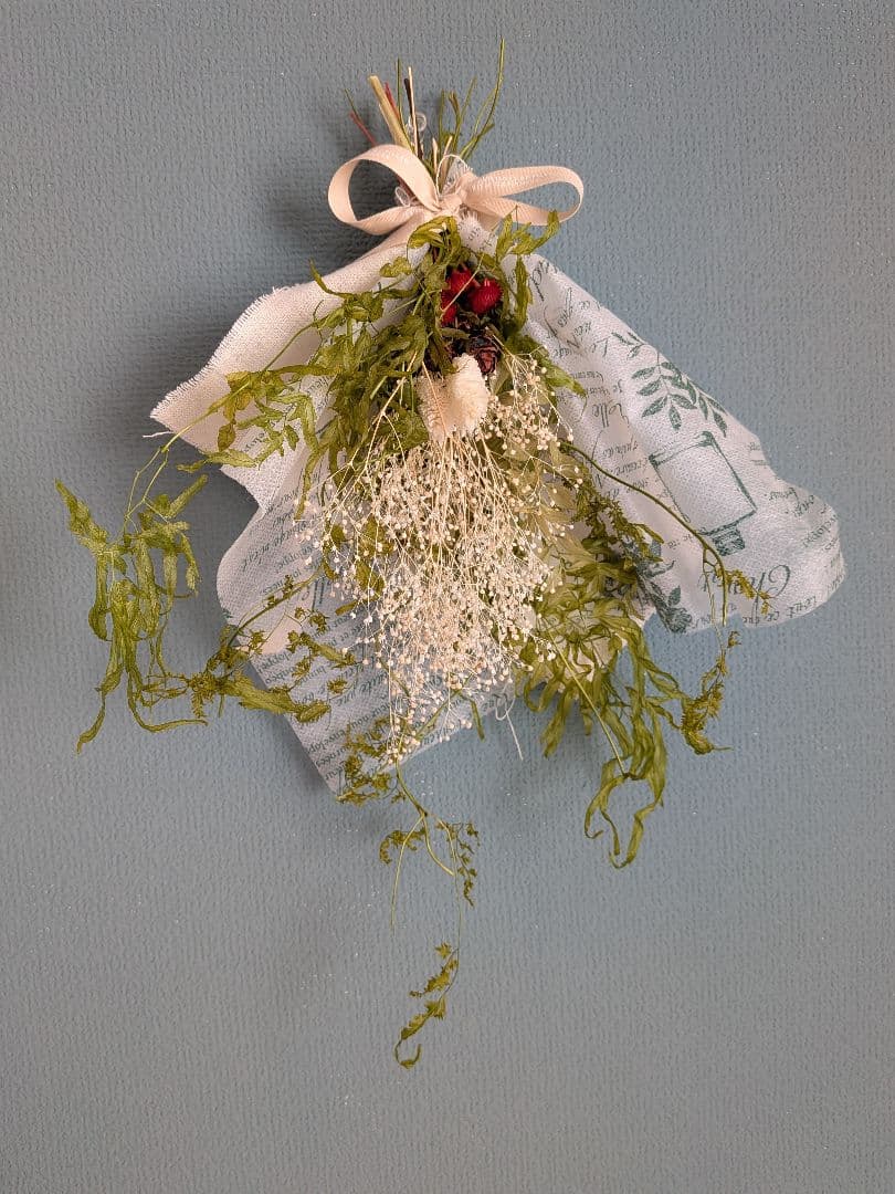 商談中　プリザーブドフラワーアレンジNo.208　ナチュラルスワッグ3点セット