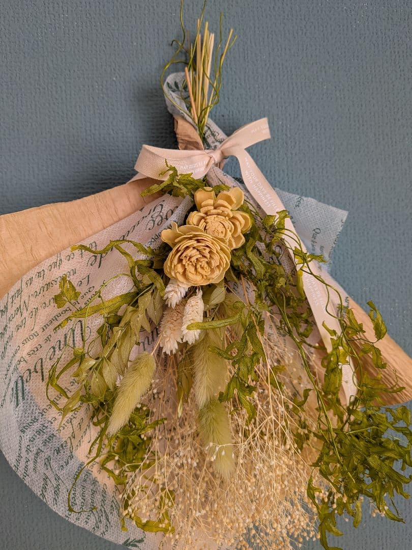 商談中　プリザーブドフラワーアレンジNo.208　ナチュラルスワッグ3点セット