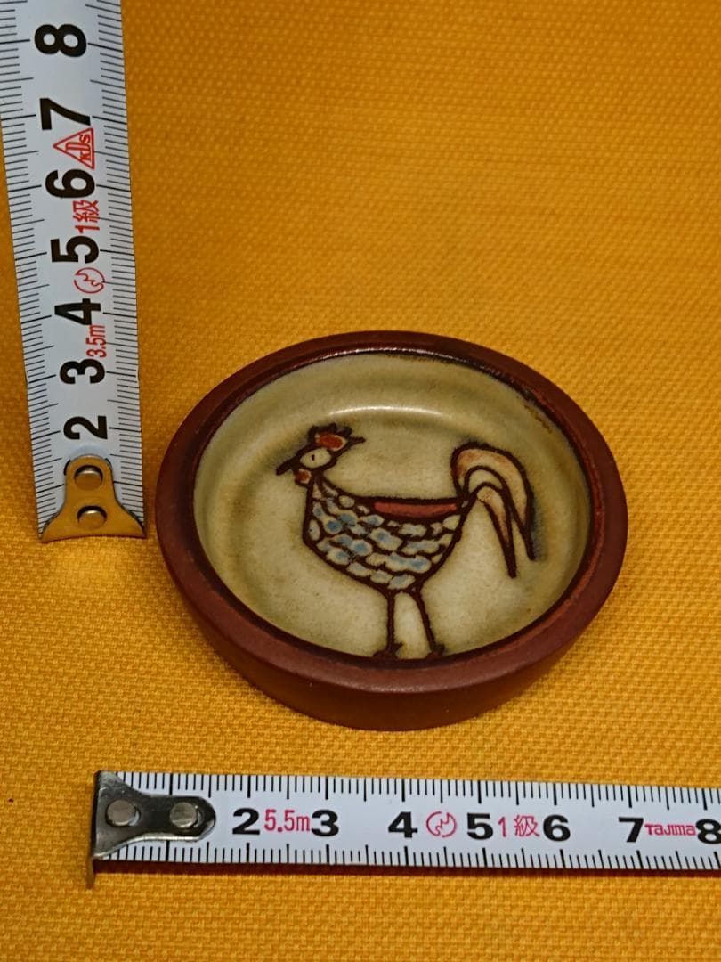 【美品】小皿　ニワトリ　陶器　置物　インテリア　工芸品　美術品　B110