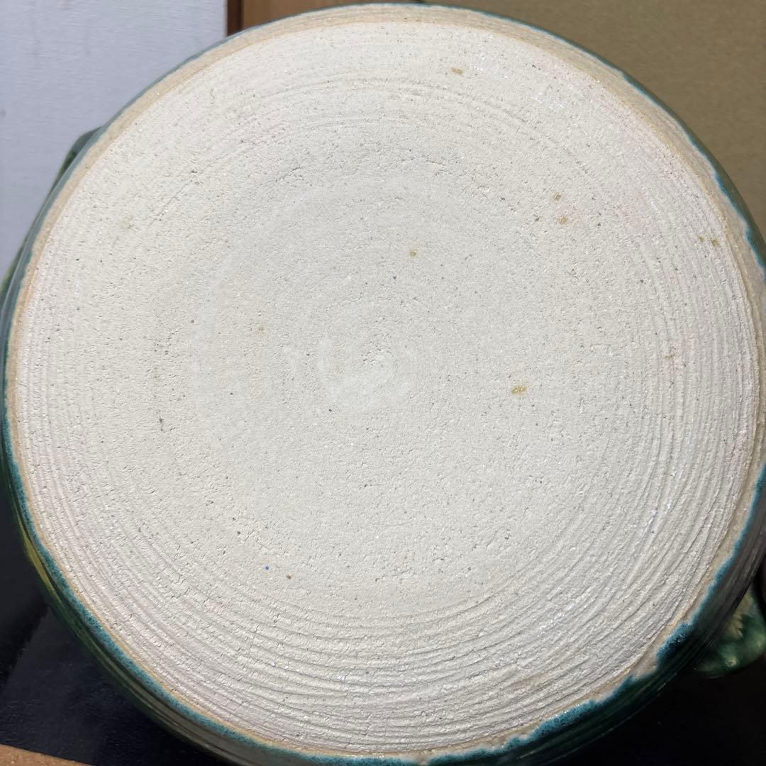 未使用 萬古焼 利行窯 土鍋 8号 3〜4人用 緑 遠赤外線効果