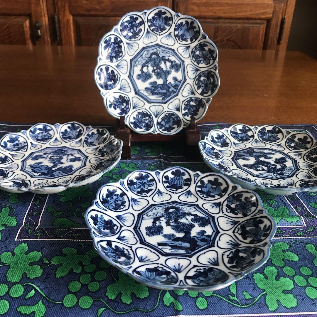 源右衛門⭐️染付輪花文 皿