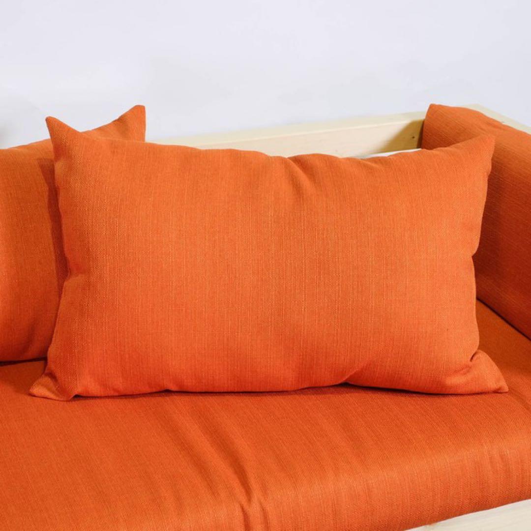 A 新品 北欧 パイン材 ソファベッド オレンジ セミシングル すのこベッド