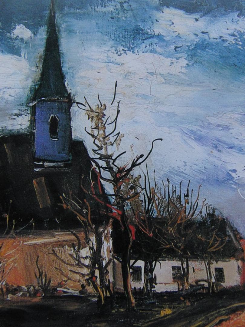 モーリス・ド・ヴラマンク、【ノルマンディの教会】、希少な額装用画集