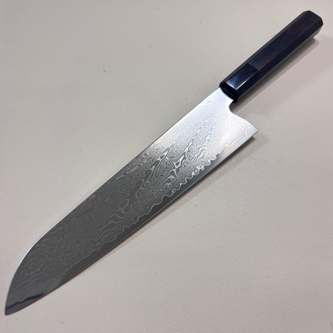 240mm 67層ダマスカスシェフナイフ 牛刀　黒檀本牛角八角柄 和包丁'~