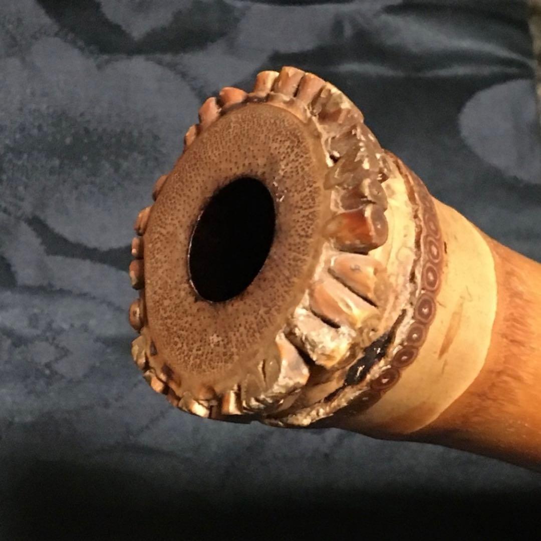 尺八 琴古流 在銘 二尺一寸管 中継ぎ 籐巻き 銀三線