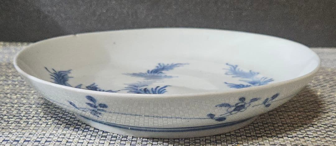 名品❗】江戸時代前期〜中期 藍九谷様式 鮎の図 16.8cm皿