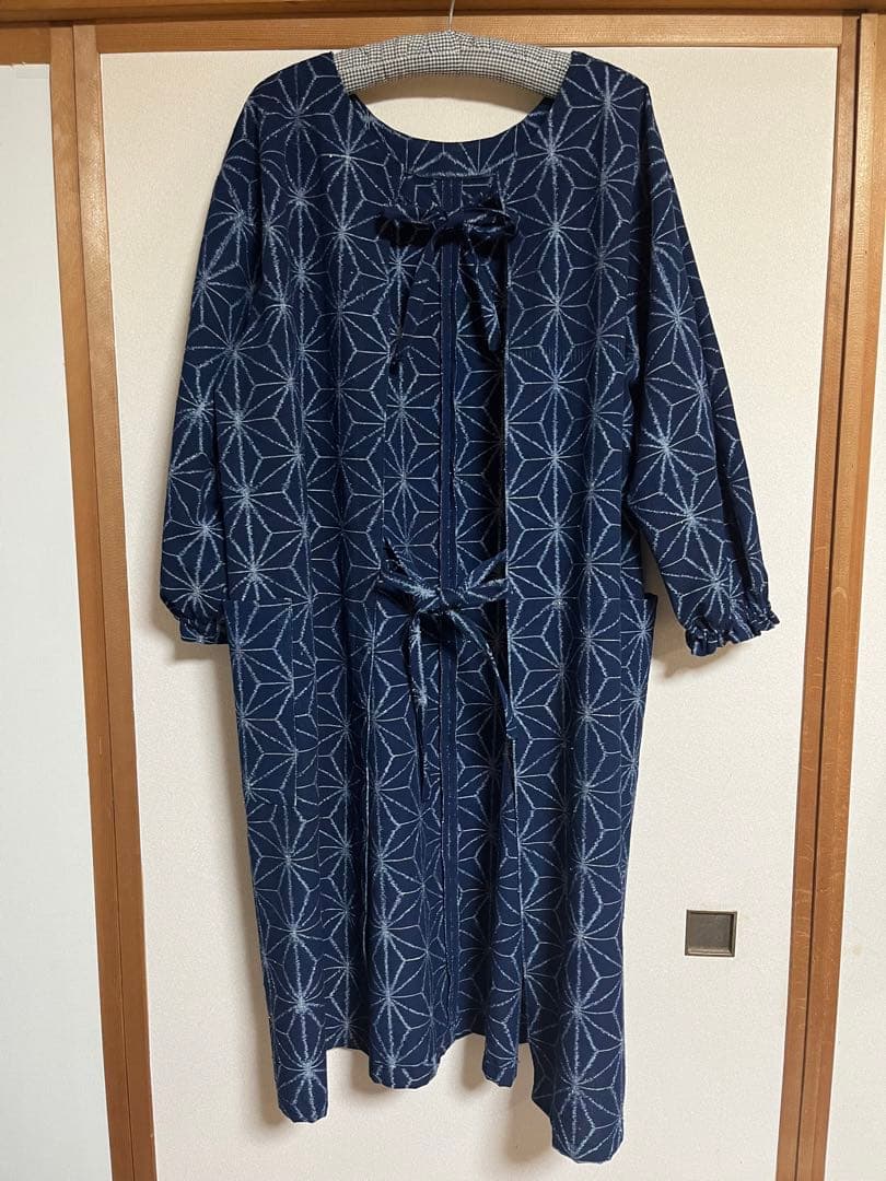 久留米絣のエプロンドレス　2310-6